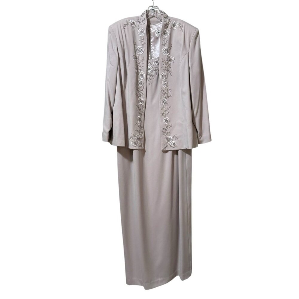 Nite Lite Women Size 20 2 Piece Formal Dress Blazer Set Embellished‎ Classic VTG